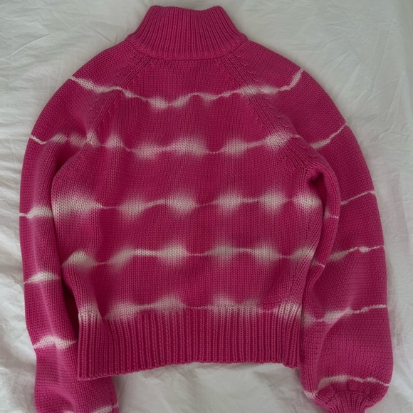 LoveShackFancy Pink Zip Sweater - Picture 2 of 3